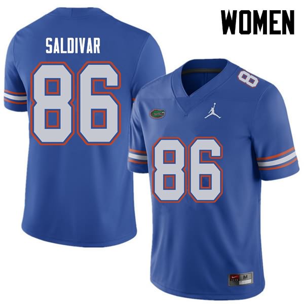 NCAA Florida Gators Andres Saldivar Women's #86 Jordan Brand Royal Stitched Authentic College Football Jersey HOM0364TM